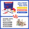 Jollybaby Soft Kid Tool Box Set Toy Inclub Drill Hammer Saw Wrench Screwdriver Screw for Baby, Montessori Preschool Educational Learning Construction Toys for Boy Birthday Gift - Blue view 3