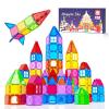 Crenova Magnetic Tiles Mini Travel Toddler Toys, 60PCS Magnetic Building Blocks for Kids Toys & Games, Educational Toy for Preschool Learning Activities for Ages 3+ Boys Girls 2025 for Kid Toy view 1