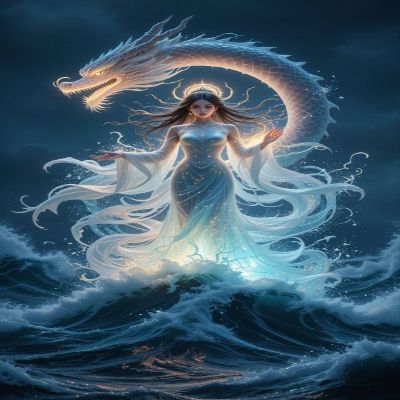 1000pcs Blue Dragon & Maiden Puzzle - Mythical Fantasy Art Unique Birthday Present Suitable for Teenagers and Adults