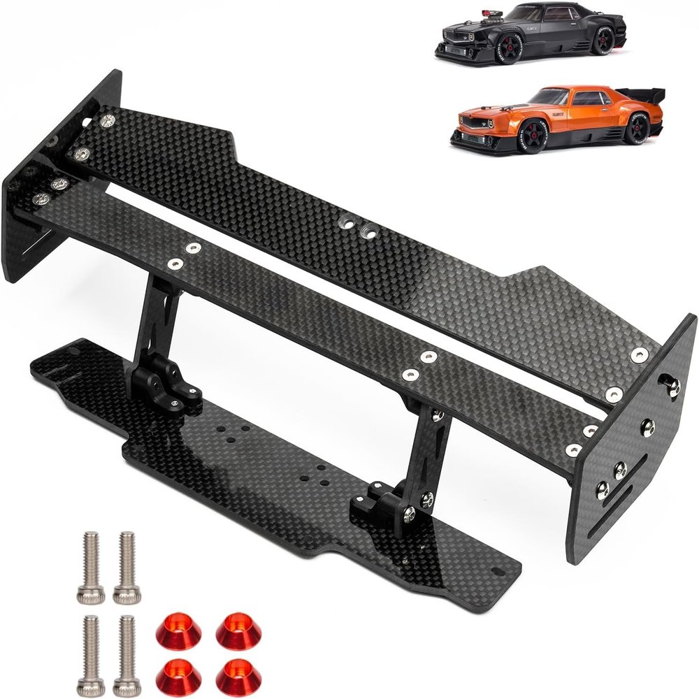 Carbon Fiber Tail Wing Rear Compatible with Arrma 6S 1/7 Felony RC,3 MM Thick Carbon Rear Spoiler Upgrades Replace Parts for RC Vehicle Scale Accessories ARA480041(1:7 6S Felony-Simulated Style)