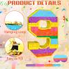 Adecortalk Rainbow Number 9 Pinata Birthday Decorations for Kids, Rainbow Pinata with Bat Stick Blindfold for Boys Girls 9th Birthday Celebrations Baby Shower Party Supplies (16.14x10.6x2.95 Inches) view 2