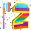 Adecortalk Rainbow Number 2 Pinata Birthday Decorations for Kids, Rainbow Pinata with Bat Stick Blindfold for Boys Girls 2th Birthday Celebrations Baby Shower Party Supplies (16.1x10.6x2.9 Inches) view 1
