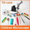 ZTBH Microscope Accessories Kit 1200X Metal Birthday Metal Student Toy Microscope with Lamp Microscope Slides view 2