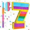 Adecortalk Rainbow Number 7 Pinata Birthday Decorations for Kids, Rainbow Pinata with Bat Stick Blindfold for Boys Girls 7th Birthday Celebrations Baby Shower Party Supplies (16.1x10.6x2.9 Inches) view 1
