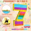 Adecortalk Rainbow Number 7 Pinata Birthday Decorations for Kids, Rainbow Pinata with Bat Stick Blindfold for Boys Girls 7th Birthday Celebrations Baby Shower Party Supplies (16.1x10.6x2.9 Inches) view 2