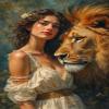 1000pcs Woman and Lion Puzzle: Graceful Lady and Majestic Feline Challenging Puzzle,Home Interactive Game view 1