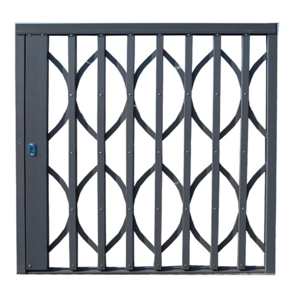 Expandable Aluminum Security Gate - Retractable 23-46in Burglar-Proof Sliding Door | Foldable Locking Balcony & Shop Gate for Home & Commercial Use (33.2x58.5in)