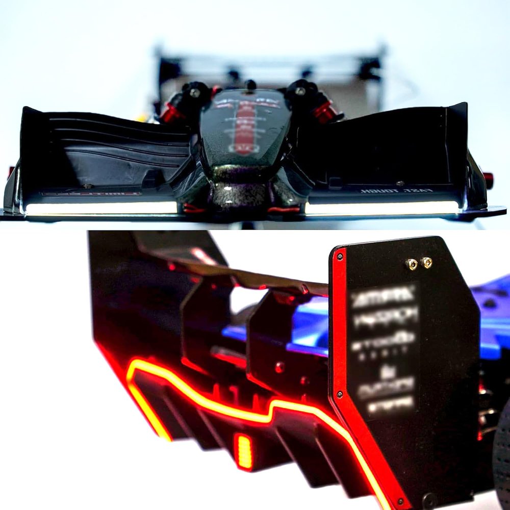 3PCS Nylon 1*Front Light & 2* Rear Light Set for Arrma 6S 1/7 Limitless V2 V1, Front Lamp Upgrade Set,RC Car Taillight LED Durable DIY Lamp Bar for Arrma 6S Upgrade Parts Lighting Accessories