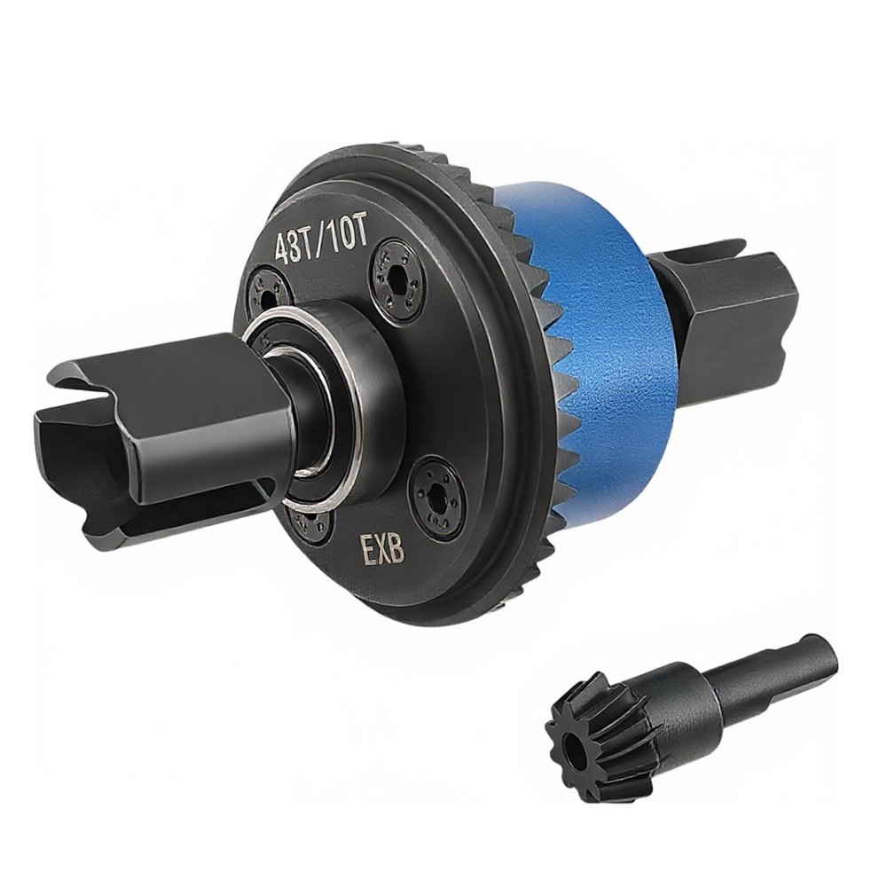 43T Differential Ring Gear & 10T Pinion Gear Upgrade for ARRMA 1/7 Big Rock, Mojave, Fireteam V2 6S BLX & 1/8 Kraton, Outcast, Notorious, Talion 6S BLX/EXB  Replaces ARA310990, ARA310979 (Blue)