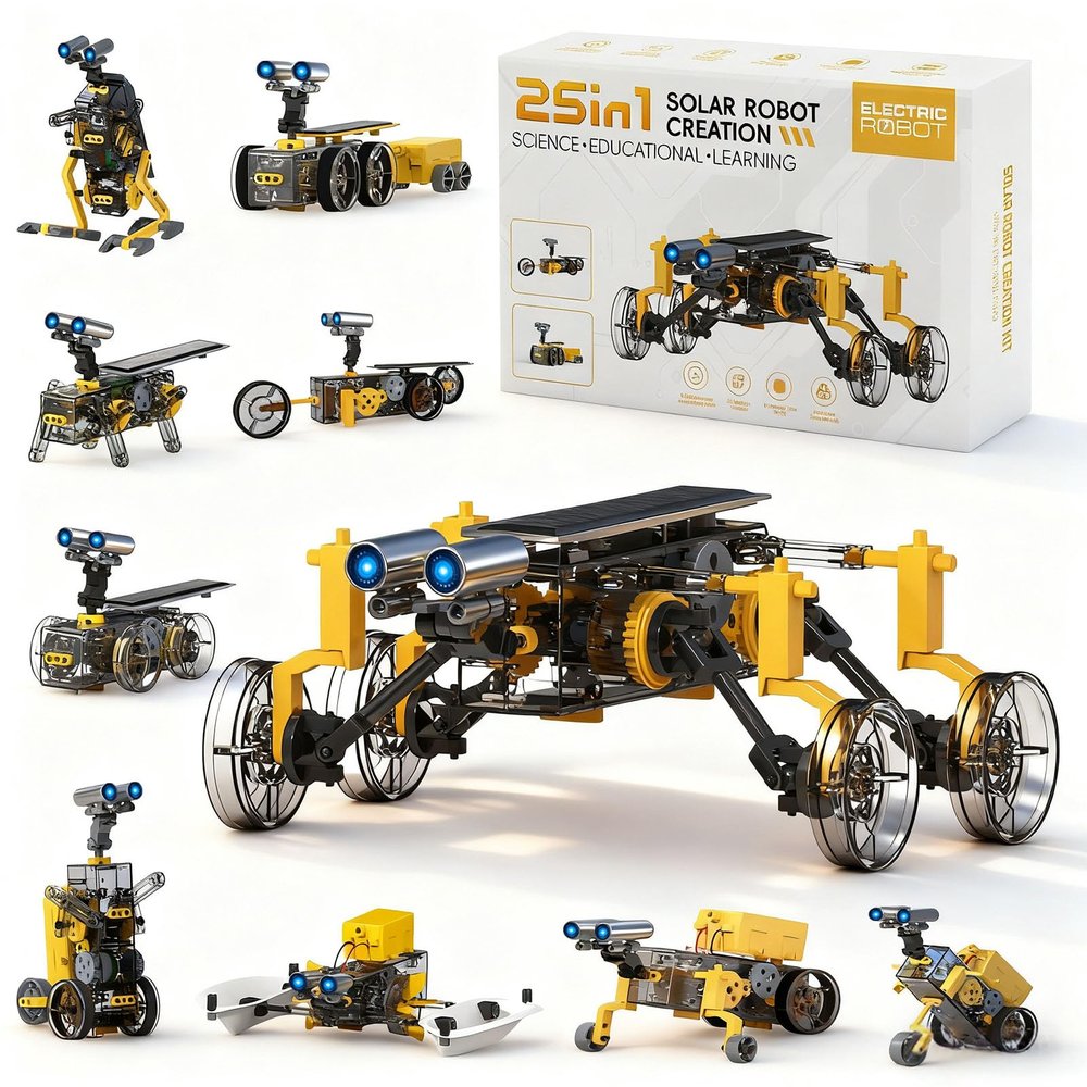 STEM 25-in-1 Education Solar Power Toys for Boys Age 8-12, Science Kits Robots Toys for Ages 8-13, Building Toys Robotics Experiment Set Birthday Gifts for Kids 8 9 10 11 12 13 14Years Old