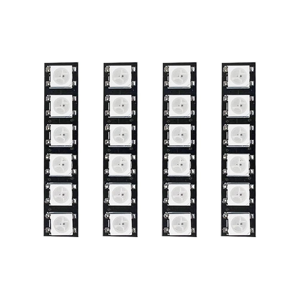 CROAIRFPV 4Pcs WS2812 RGB LED Light Strips for Drones - 6 LEDs/Strip True WS2812 Chip, Programmable FPV Quadcopter Arm Lights with Strobe & Daisy Chain, 5V DC