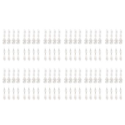 96 Pcs Chandelier Crystal Prisms Pendants Set 38 mm Clear Teardrop Icicle Chandelier Crystals Parts Replacement Crystals
