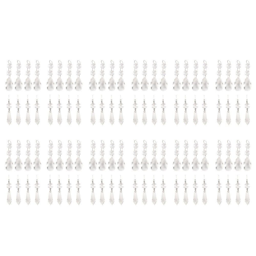 96 Pcs Chandelier Crystal Prisms Pendants Set 38 mm Clear Teardrop Icicle Chandelier Crystals Parts Replacement Crystals