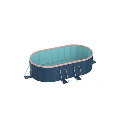 2.1m Oval Inflatable Garden PVC Swimming Pool for Rear Garden Yards  Durable, Spacious, and Easy to Set Up Dark-Colored Pool for Summer Fun, Family Relaxation, and Kids Playtime (2.1m)