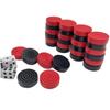 30 Pieces Wooden Backgammon Checkers Replacement Set Checker Board Games Playing Game Chips with 5 Dice Come with Drawstring Storage Pouch (Black&Red 1.06 inch) view 1
