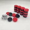 30 Pieces Wooden Backgammon Checkers Replacement Set Checker Board Games Playing Game Chips with 5 Dice Come with Drawstring Storage Pouch (Black&Red 1.06 inch) view 3