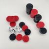 30 Pieces Wooden Backgammon Checkers Replacement Set Checker Board Games Playing Game Chips with 5 Dice Come with Drawstring Storage Pouch (Black&Red 1.06 inch) view 4