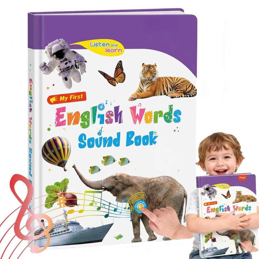 Kids English Sound Book - 470+ Words Interactive Talking Toy for Toddlers 3+ with Phonics, Spelling Games & Story Mode, Learning Gift (Animal World)