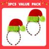 JOYIN 2 Pcs Christmas Elf Hat Headbands, Xmas Elf Furry Hat Headbands with Red & Green Fabric-wrapped, Christmas Headdress for Adults and Children, Parties Role-playing Photo Props view 2