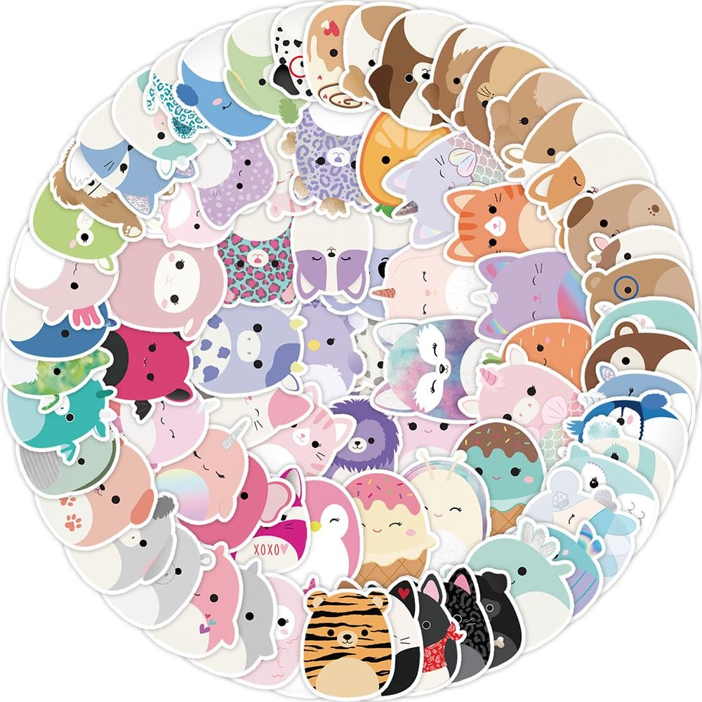 100Pcs Cute Cartoon Stickers, Water Bottle Stickers for Teens, Kawaii Vinyl Phone Laptop Skateboard Animal Waterproof Sticker, Waterproof Vinyl Decals for Scrapbooking, Journalling, Notebook.