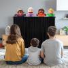 Anicuta Classroom Puppet Stage, 6.6x9.8FT Portable Tripod Puppet Theater Portable Stage for School, Church, Equipped with Two Tripods, Crossbars, Curtains and Carrying BagsDoll not Included view 4