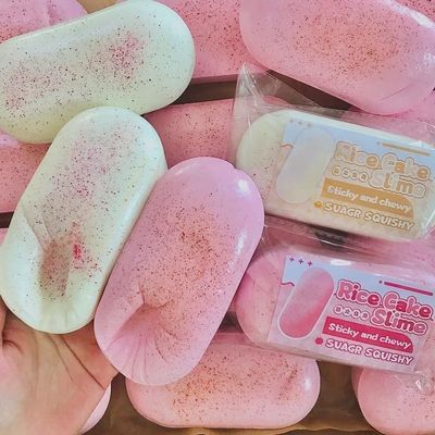 2-Pack Cheese Stick Slow Rising Squishy Toys, 5.5in Ultra Foam Soft Stress Relief Squeeze, Cute Pink & White Food Design Squishies Slow Rising, Sensory Anti Stress Fidget Toy for Desk, Office & Gift