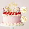 10PCS Gold Happy Birthday Cake Toppers Mirror Acrylic Cake Toppers, Gold Acrylic Birthday Cupcake Toppers for DIY Cake Decor Cake Tools Birthday Party Supplies view 3