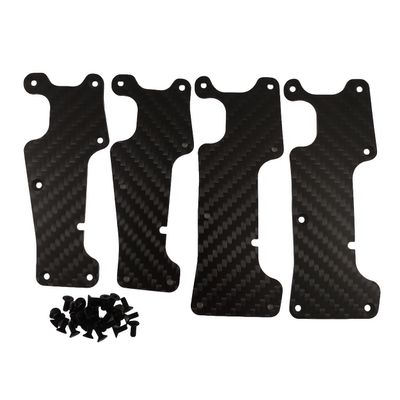 4Pcs Carbon Fiber Front & Rear Swing Arm Dustproof Protection Plates for 1/8 4WD Sledge Monster Truck Upgrade Part, Replace #9633, #9634