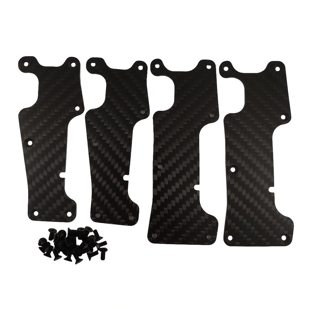 4Pcs Carbon Fiber Front & Rear Swing Arm Dustproof Protection Plates for 1/8 4WD Sledge Monster Truck Upgrade Part, Replace #9633, #9634