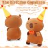 Achwishap Happy Birthday Capybara Plush,Capybara Stuffed Animal-14 Kawaii Capybaras Plush Dolls,Cute Plushies Pillow Soft Kids Birthday Plushies Gifts,Cuddly Adults Birthdays Party Plushie Animal view 2