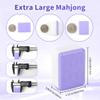 Chinese 1.55"(40MM) Large Purple Mahjong Set with Blue Vinyl Case -152 Melamine Tiles (144 + 8 Blank), Including Dice, Wind indicator,Chips & Mahjong Mat (Majiang)-Collector's Edition for Game Night view 2