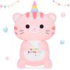 Achwishap Unicorn Cat Plush Stuffed Animal,Kawaii Birthday Cat Plush Toys-14 Happy Birthday Gifts Cute Plushies,Soft Pink Kitten Plushie Huggging Pillow,Cuddly Animal Plushie Doll for Kids Adults view 1