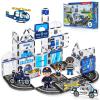 60PCS Police Station Magnetic Tiles Set with 6 Magnetic Dolls,Magnet Tiles Building Blocks for kids,Toy for Boys 3-5 4-8-12 Gifts,STEM City Police Toys Include Policeman,Puppy,Criminal,Vehicles,Prison view 1