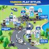 60PCS Police Station Magnetic Tiles Set with 6 Magnetic Dolls,Magnet Tiles Building Blocks for kids,Toy for Boys 3-5 4-8-12 Gifts,STEM City Police Toys Include Policeman,Puppy,Criminal,Vehicles,Prison view 4