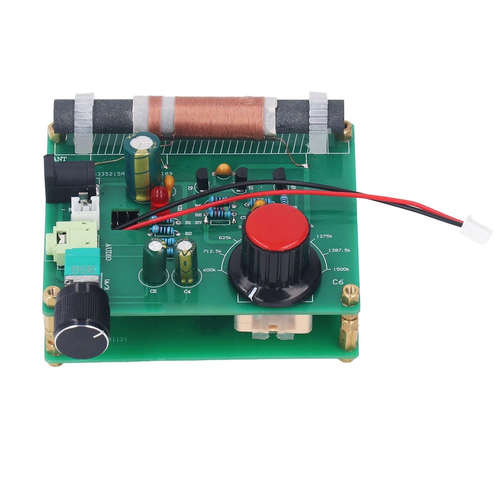 AM Radio Transmitter Board Compact Portable Amplitude Modulation Transmitter with 3.5mm Headphone Jack for Radio Testing Audio Experiments and DIY Broadcasting Stations PCB Brass
