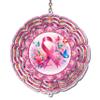 3D 10 inch Wind Spinner, Pink Butterfly Floral Design, Metal Kinetic Garden Art, Outdoor Hanging Decor view 1