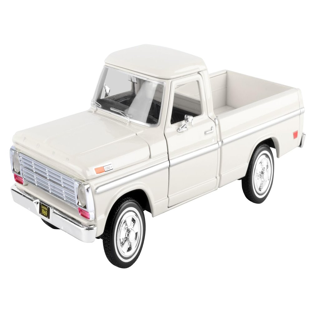 1/24 Scale 1969 F-100 Pickup Truck Diecast Model Car, Motormax 79315 White