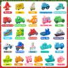 Advent Calendar 2025 Children, Wooden Alphabet Transport Puzzles for Toddlers, 52 ABC Letter Matching Game, 24 Days Christmas Countdown with Wooden Transport Puzzles Educational Toy for Boys, Girls view 3