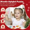 Advent Calendar 2025 for Kids, Wooden Alphabet Animal Puzzle for Toddlers, 52 Count ABC Animal Letter Matching Set, 24 Days Christmas Countdown with view 3