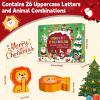 Advent Calendar 2025 for Kids, Wooden Alphabet Animal Puzzle for Toddlers, 52 Count ABC Animal Letter Matching Set, 24 Days Christmas Countdown with view 4