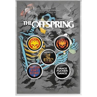 The Offspring Skeleton Molotov Badges (Pack of 5), multicoloured, One Size