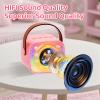 Mini Karaoke Machine for Kids Portable Karaoke Machine with 2 Bluetooth Wireless Microphones and LED Color Lights, Christmas Birthday Gifts Toys for Girls Boys (Pink) view 2