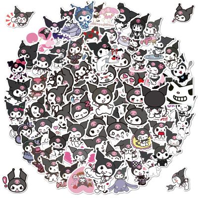 100pcs Cute Kuromi Stickers, Kawaii Sanrio Cartoon Waterproof Vinyl Decal for Adult Kids Girl Teen Laptop, Travel Case, Phone, Bike, Water Bottle, Guitar, Computer, Skateboard (100pcs Kurom)