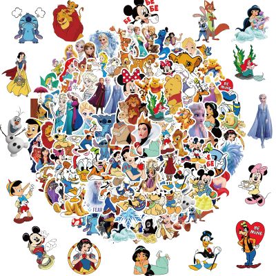 100pcs Disney Cartoon Stickers, Cute Waterproof Vinyl Decal for Teen Kids Adult Girl Notebook, Laptop, Travel Case, Phone, Bike, Water Bottle, Guitar, Computer, Skateboard