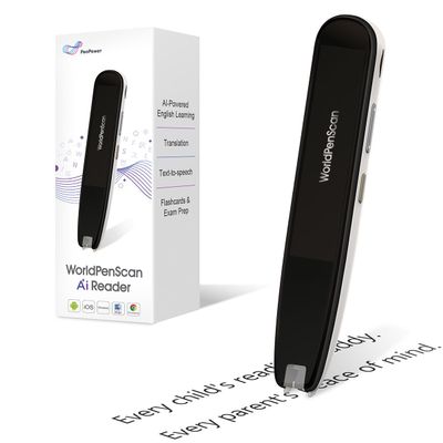 WorldPenScan AI Reader Reading Pen with Built-in Dictionary & AI Reading Buddy for Kids | Grade-Level Reading Support | English, Spanish, Chinese | Text-to-Speech, Transcribe, Translation
