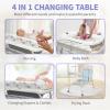2 in 1 Baby Bathtub with Changing Table, DEYGIA Waterproof Diaper Changing Station Portable Changing Table Adjustable Height Nursery Organizer with Storage Rack for Newborn Infant Toddler, Cat Pattern view 2