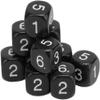 20Pcs Black Polyhedral Dice Set, 6-Sided Number Dice, 16mm, Round Corner, for Board Games and Teaching view 2