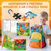 3 in 1 Magnetic Dinosaur Puzzles for Kids Ages 3-5, 3x20 Pieces Puzzles for Toddlers 4-6, Car Airplane Road Trip Activities Magnet Games Toys for 3 4 5 6 Year Old Boys view 2