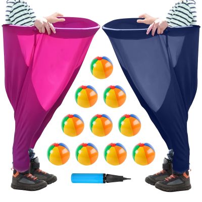 Granny Pants Yard Game for Adults & Kids - Giant Outdoor Tossing Game with Bouncy Balls, Backyard Party & Team Building Activity for Groups (RedBlue)