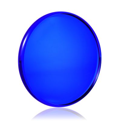 Optical Glass Spinning Top Base, Double Concave Crystal, Diameter 3.94"(100mm), Thicker 0.55"(14mm), Smoother Low Friction Helps Extend Spin Time, Impact-Resistant (S, Blue)